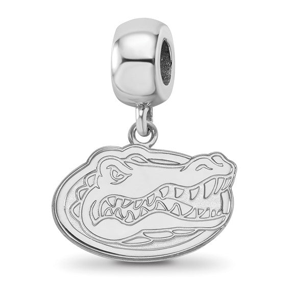 Sterling Silver Rhodium-plated LogoArt University of Florida Gator Small Dangle Bead Charm