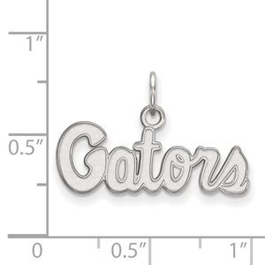 Sterling Silver Rhodium-plated LogoArt University of Florida Gators Script Extra Small Pendant