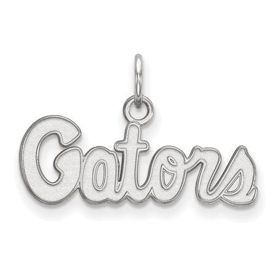14k White Gold LogoArt University of Florida Gators Script Extra Small Pendant