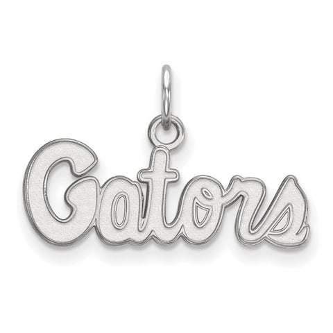 14k White Gold LogoArt University of Florida Gators Script Extra Small Pendant
