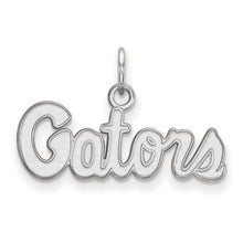 Load image into Gallery viewer, Sterling Silver Rhodium-plated LogoArt University of Florida Gators Script Extra Small Pendant