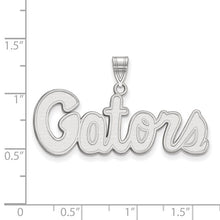 Load image into Gallery viewer, Sterling Silver Rhodium-plated LogoArt University of Florida Gators Script Medium Pendant