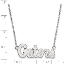 Load image into Gallery viewer, 14k White Gold LogoArt University of Florida Gators Script Small Pendant 18 inch Necklace