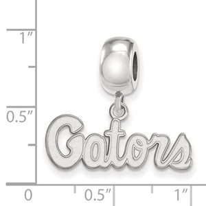 Sterling Silver Rhodium-plated LogoArt University of Florida Gators Script Extra Small Dangle Bead Charm