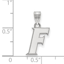Load image into Gallery viewer, Sterling Silver Rhodium-plated LogoArt University of Florida Letter F Small Pendant