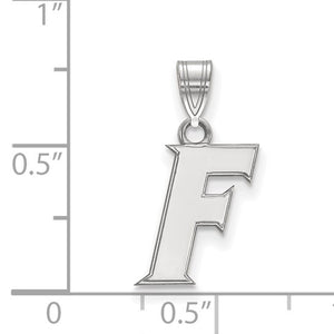Sterling Silver Rhodium-plated LogoArt University of Florida Letter F Small Pendant
