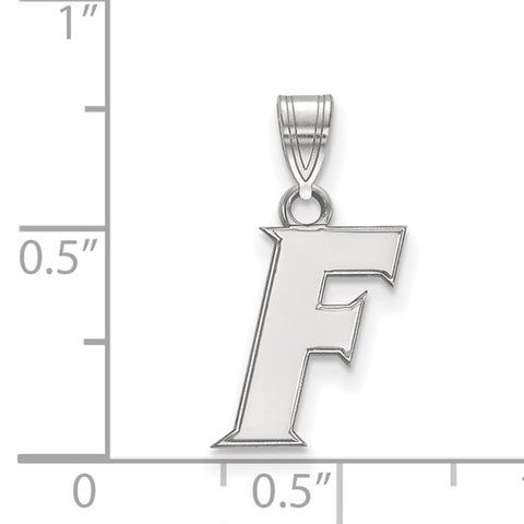 14k White Gold LogoArt University of Florida Letter F Small Pendant