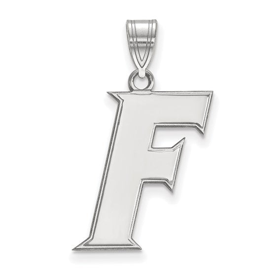 Sterling Silver Rhodium-plated LogoArt University of Florida Letter F Large Pendant