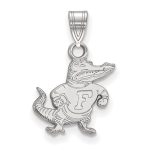 10k White Gold LogoArt University of Florida Gator Medium Pendant