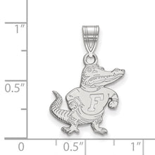 Load image into Gallery viewer, Sterling Silver Rhodium-plated LogoArt University of Florida Gator Medium Pendant