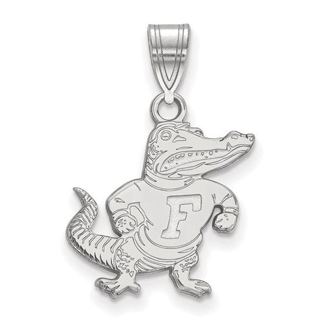 Sterling Silver Rhodium-plated LogoArt University of Florida Gator Large Pendant