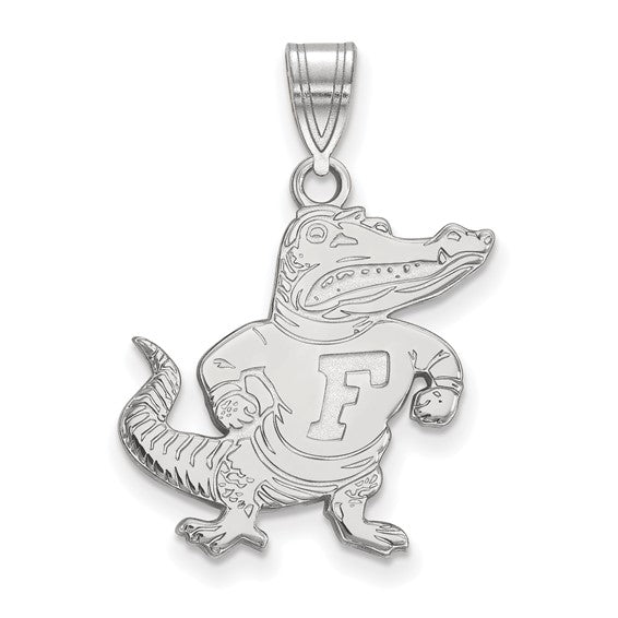 14k White Gold LogoArt University of Florida Gator Large Pendant