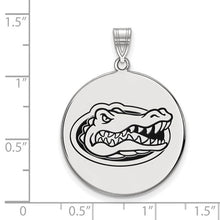 Load image into Gallery viewer, Sterling Silver Rhodium-plated LogoArt University of Florida Gator Extra Large Enameled Disc Pendant