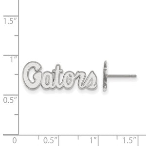 10k White Gold LogoArt University of Florida Gators Script Extra Small Post Earrings