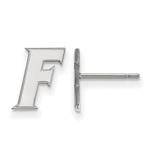 Load image into Gallery viewer, 10k White Gold LogoArt University of Florida Letter F Extra Small Post Earrings