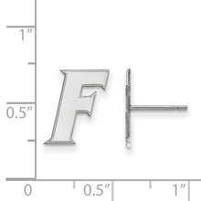 Load image into Gallery viewer, 10k White Gold LogoArt University of Florida Letter F Small Post Earrings