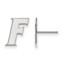 Load image into Gallery viewer, 10k White Gold LogoArt University of Florida Letter F Small Post Earrings