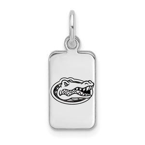 Sterling Silver Rhodium-plated LogoArt University of Florida Gators Enamel Tag Pendant