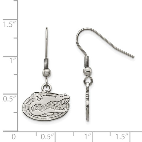 Stainless Steel LogoArt University of Florida Gator Dangle Wire Earrings