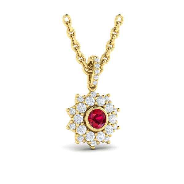 Vlora Adella Diamond and Ruby Pendant Necklace
