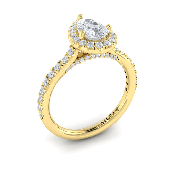 Vlora Pear Halo Engagement Ring Setting