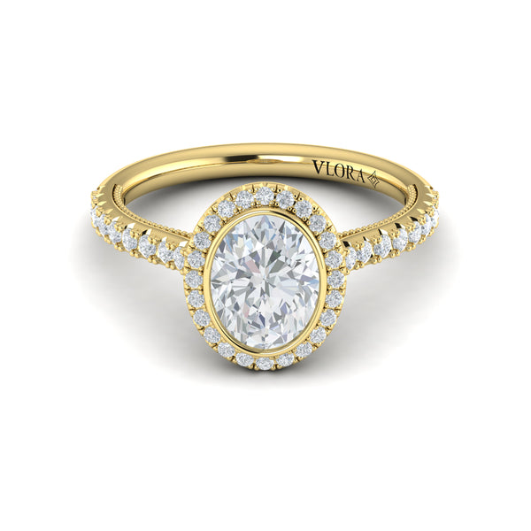 Vlora Oval Halo Engagement Ring Setting