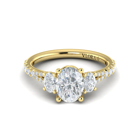 Vlora 3 Stone Engagement Ring Setting