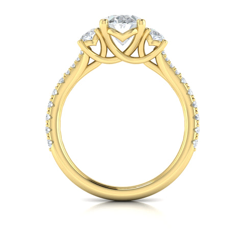 Vlora 3 Stone Engagement Ring Setting