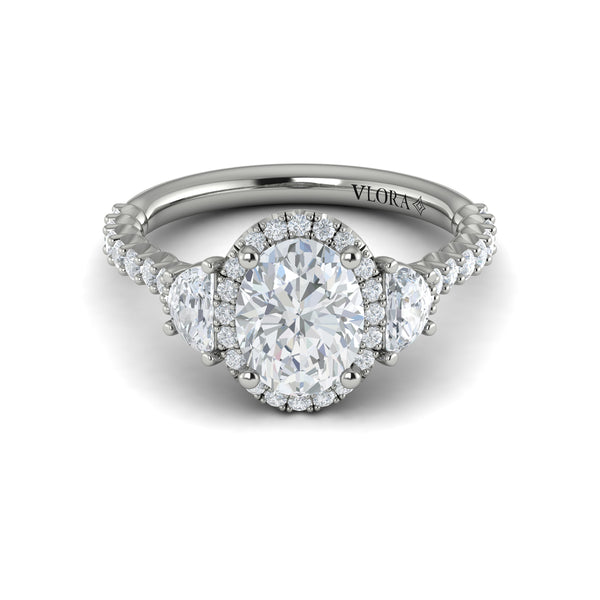 Vlora Three Stone Engagement Ring Setting