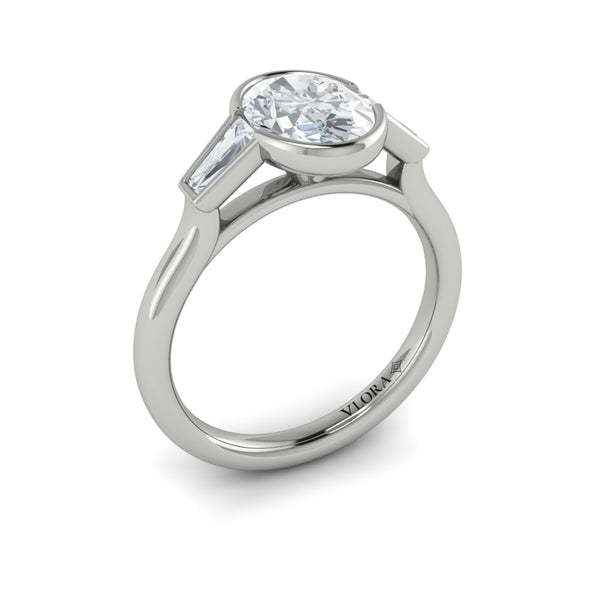 Vlora Three Stone Engagement Ring Setting