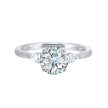 Load image into Gallery viewer, 14K White Gold Round Three Stone Diamond Engagement Ring (1.66CTW)