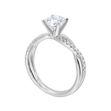Load image into Gallery viewer, 14K White Gold Half Way Solitaire Twist Shank Diamond Engagement Ring (1.22CTW)