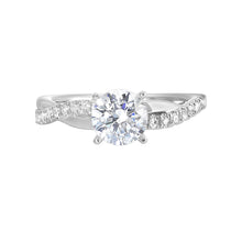 Load image into Gallery viewer, 14K White Gold Half Way Solitaire Twist Shank Diamond Engagement Ring (1.22CTW)