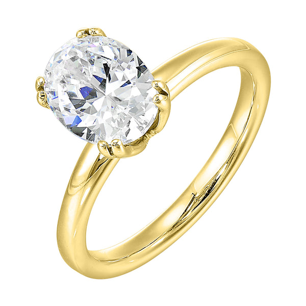 14Kt Yellow Gold Solitaire for Oval Center