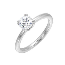 Load image into Gallery viewer, 14K White Gold Tulip Head Solitaire Band Semi Mount Ring
