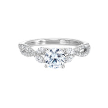 Load image into Gallery viewer, 14K White Gold Split Shank Fishtail Diamond Engagement Semi Mount Ring (0.33CTW)