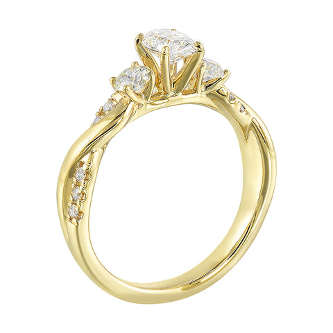 14Kt White Semi Mount For Round Cut Center