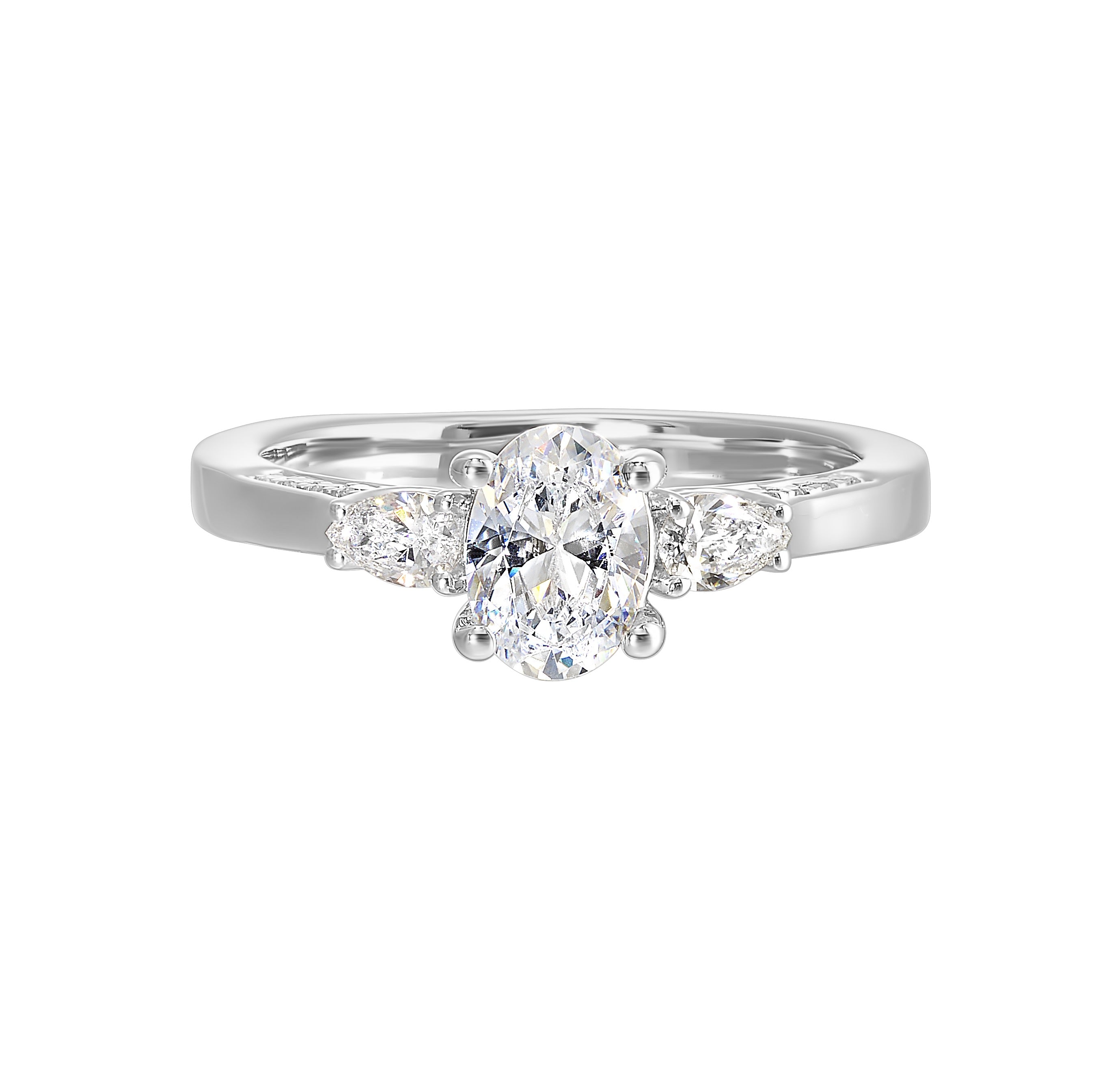 14K White Gold Half Way Solitaire Twist Shank Diamond Engagement Ring (0.78CTW)