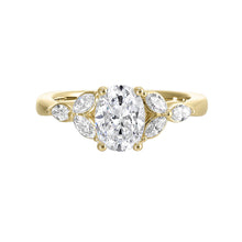 Load image into Gallery viewer, 14K Yellow Gold Marquise Side Stone Diamond Engagement Ring (0.33CTW)