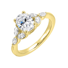 Load image into Gallery viewer, 14K Yellow Gold Marquise Side Stone Diamond Engagement Ring (0.33CTW)