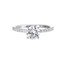 Load image into Gallery viewer, 14K White Gold Half Way Solitaire Diamond Engagement Ring (0.38CTW)