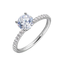 Load image into Gallery viewer, 14K White Gold Half Way Solitaire Diamond Engagement Ring (0.38CTW)