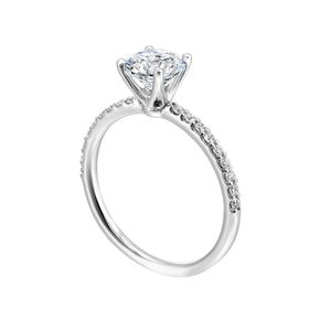 14K White Gold Half Way Solitaire Diamond Engagement Ring (0.38CTW)