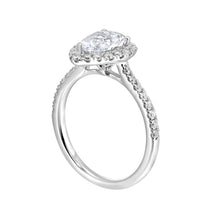 Load image into Gallery viewer, 14K White Gold Pear Halo Half-Way Diamond Engagement Ring (0.50CTW)