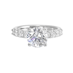 14K White Gold Half Way Solitaire Diamond Engagement Ring (0.63CTW)