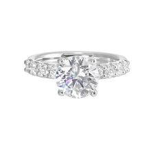 Load image into Gallery viewer, 14K White Gold Half Way Solitaire Diamond Engagement Ring (0.88CTW)
