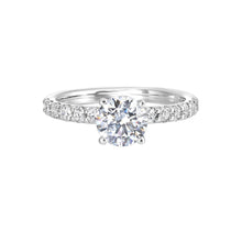 Load image into Gallery viewer, 14K White Gold Four Prong Half Way Solitaire Diamond Engagement Ring (0.38CTW)