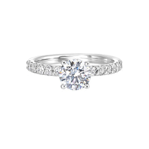 14K White Gold Four Prong Half Way Solitaire Diamond Engagement Ring (0.38CTW)