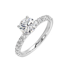 Load image into Gallery viewer, 14K White Gold Four Prong Half Way Solitaire Diamond Engagement Ring (0.38CTW)