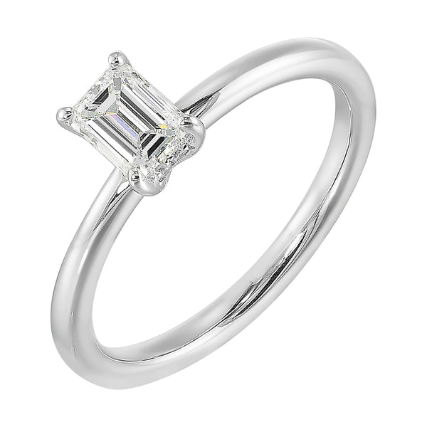 14Kt White Semi Mount 1/20Ctw For Emerald Center